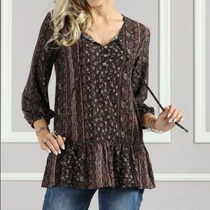 Paisley Peasant Style Top